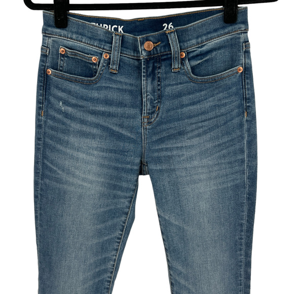 J. Crew 8” Toothpick Jeans in Horse Shoe Wash AQ837 - Picture 3 of 13